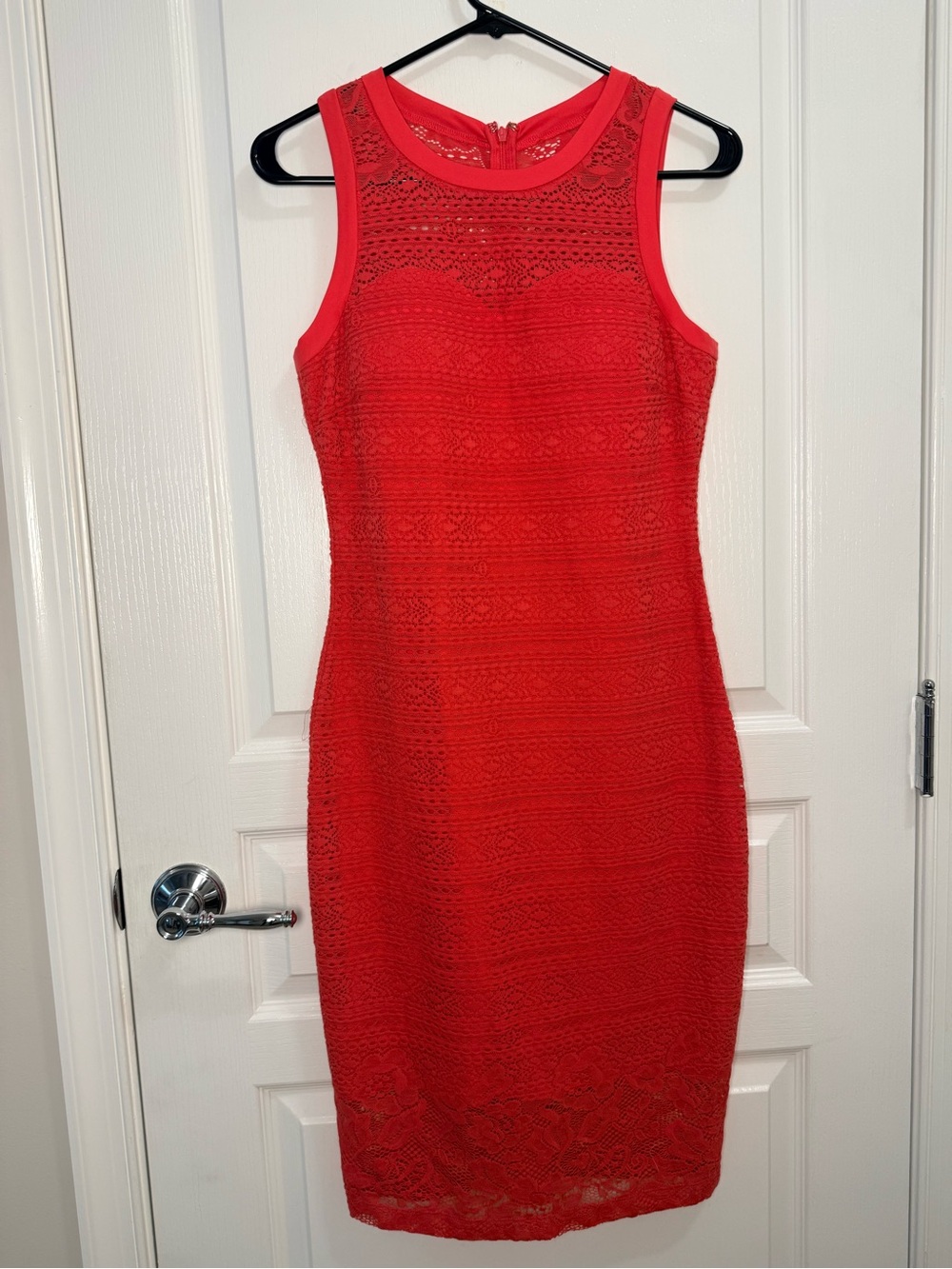 GUESS Coral Lace Sleeveless Bodycon Sheath Dress Size 10